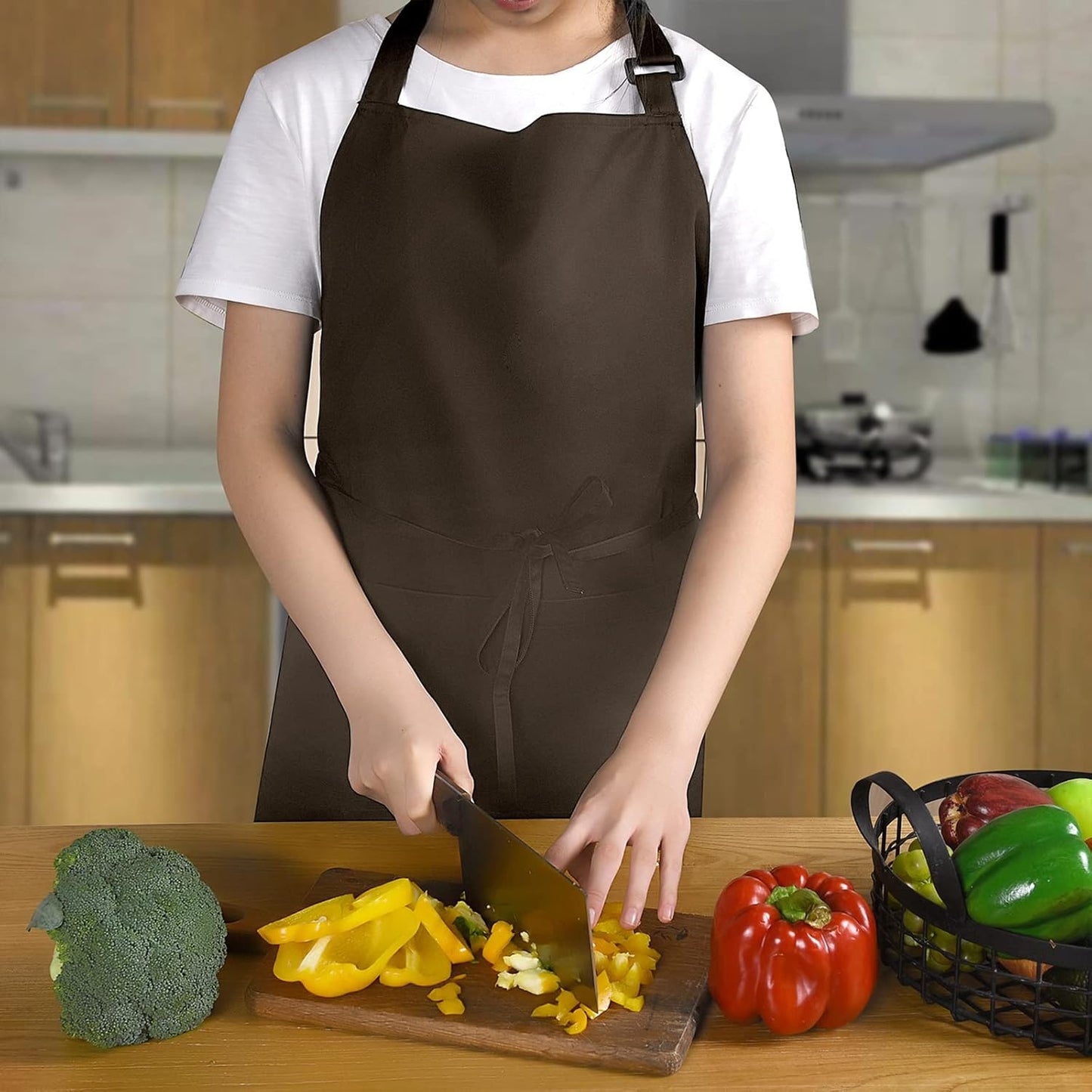 Cotton Blend Waterproof Apron With 2 Pockets for Women Men - Cooking Kitchen Chef Arpon BBQ Work Painting - (1 Pack)