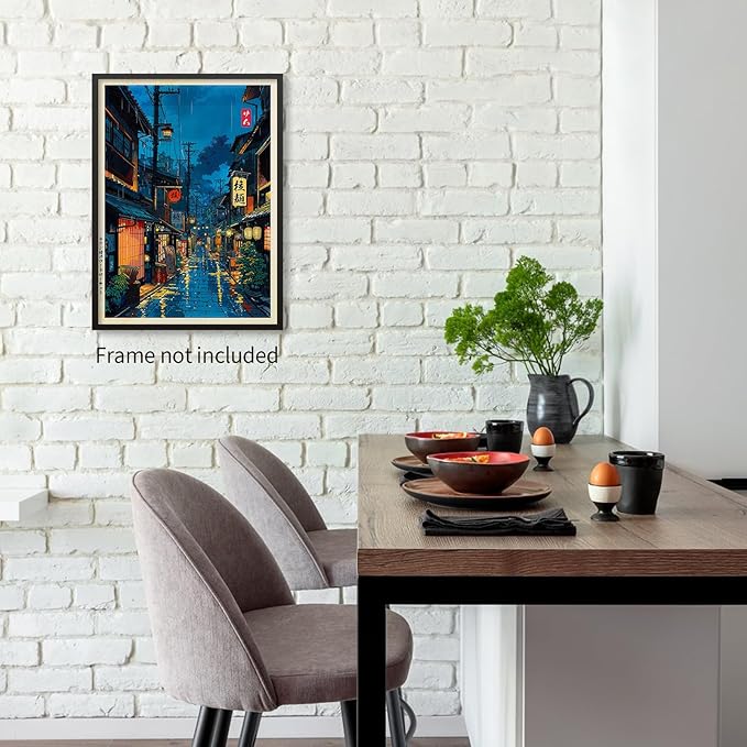 Japanese Tokyo Tea House Canvas Wall Art Japanese City Street Cafe Scene - Image 4