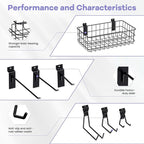 SMARTSTANDARD 30PCS Slatwall Accessories, Includes 4PCS Wall Baskets and 26PCS - Image 4
