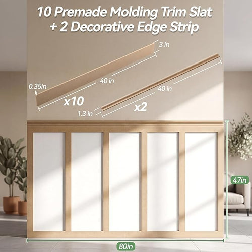 12 Pcs MDF Board and Batten Wall Panel Kits - Image 2