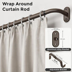 2 Pack Curtain Rods 36-120 Inch, Bronze Wrap Around Blackout Curtain Rods - Image 2
