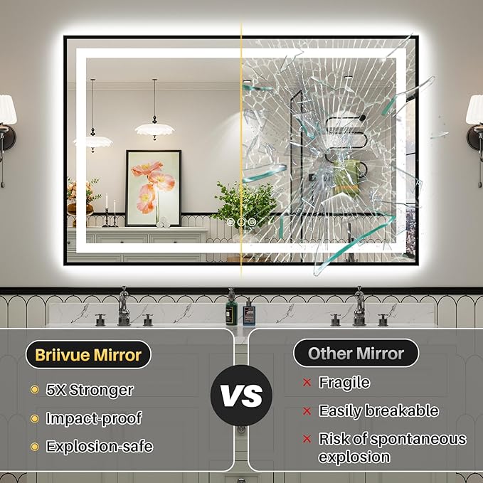 44x36 Inch LED Bathroom Mirror - Image 8