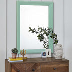 AAZZKANG Wood Framed Mirror Rectangle Modern Farmhouse Wall Mirrors Decor Large - Image 3