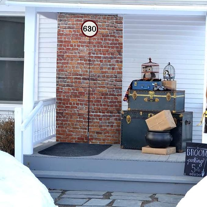 Brick Wall Party Backdrop, Wall Decoration, Curtains Door, Old Red Brick Wall - Image 7