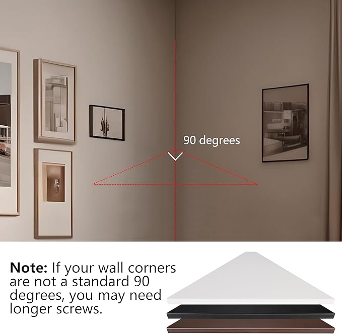 evron Corner Mounting Shelf Set of 2 – Easy to Install Floating Wall Shelves - Image 7
