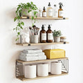 Fixwal Bathroom Floating Shelves Over Toilet, 15.8in Farmhouse Rustic Wood by Fixwal