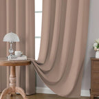 CUCRAF Khaki Blackout Curtains 108 inch Length 2 Panels Set, Rod Pocket Room - Image 5