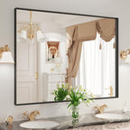 LOAAO Black Bathroom Mirror 48"X32" - Image 3