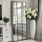 Dewfig 65"x 24" Window pane Full Length Mirror, Wall Mirror, Floor Standing by YourSpacePerfectlyReflected