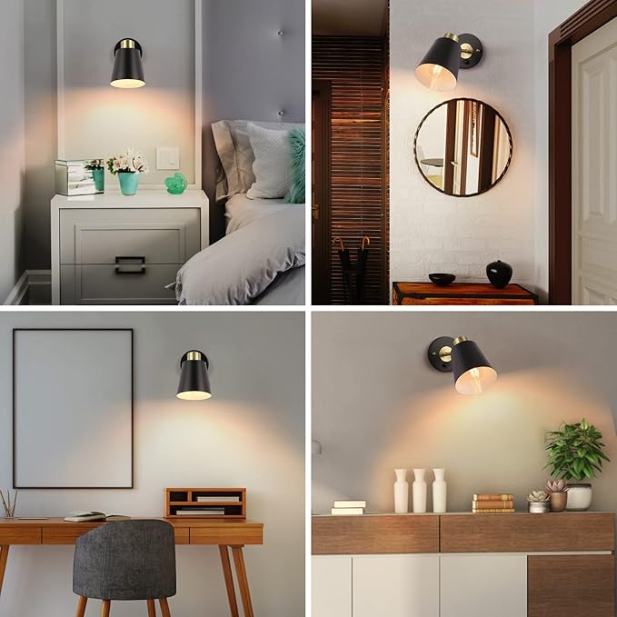 VATONI Plug in Wall Sconce, Dimmable Wall Sconce Adjustable Wall Lights - Image 5