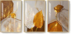 Framed Modern Luxury Wall Art for Living Room, Large White and Gold Leaf - Image 9