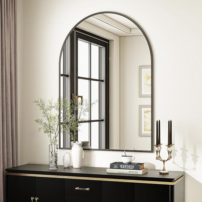 VooBang Arched Wall Mirror, 30 x 38 inch Arch Bathroom Mirror, Wall Mounted - Image 2