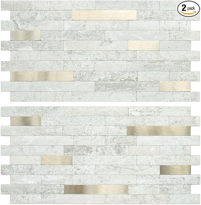 AULIGET 2 Sheets Faux Stone Peel and Stick Backsplash by AULIGET