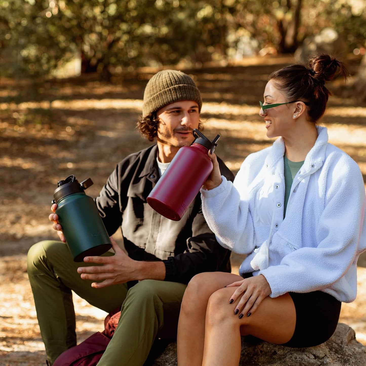 BJPKPK 87oz Insulated Water Bottle, Dishwasher Safe 2/3 Gallon Water Bottle with Ergonomic Handle, BPA Free Leak Proof Water Jug, Stainless Steel Metal Water Bottle with Anti-slip Bottom,Vast