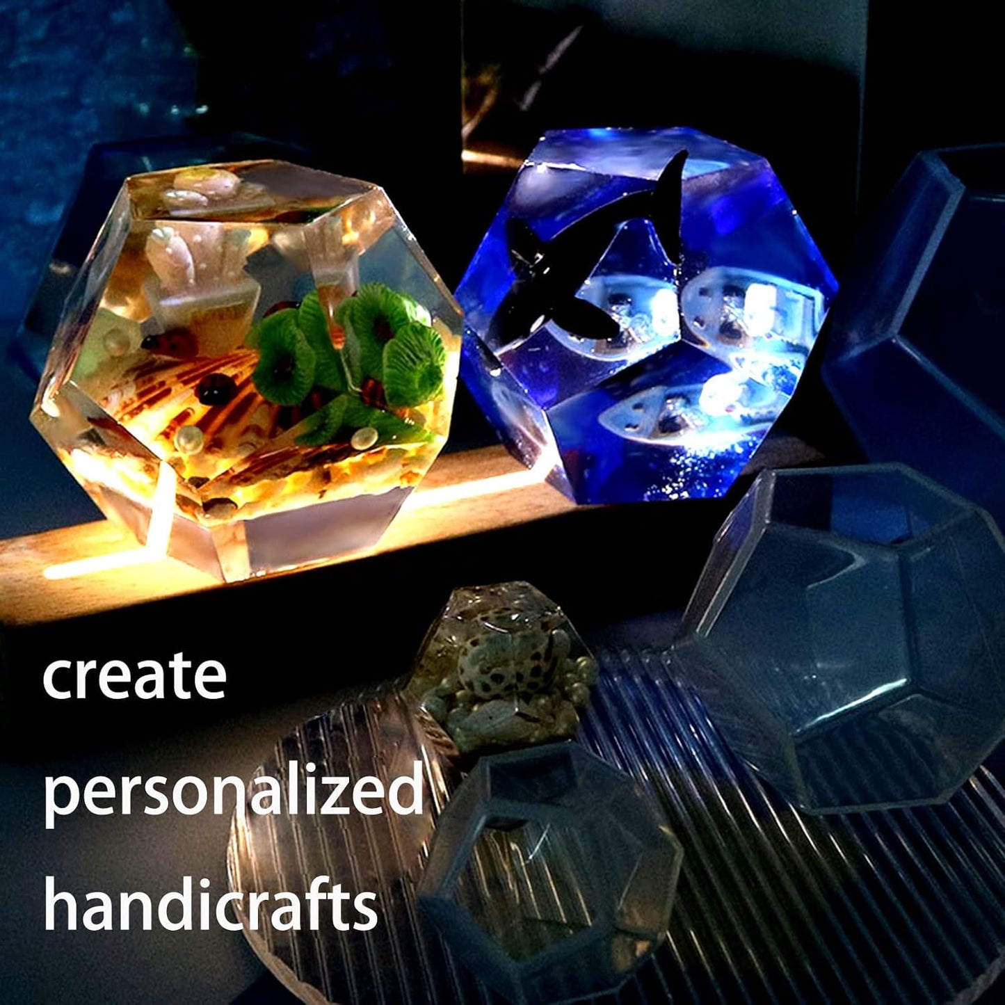 3PCS Sphere Resin Molds Silicone, 3D Geometry Candle Molds Pentagon Polyhedral Ball Molds for Epoxy Resin Candle DIY Craft Art Making Home Decoration