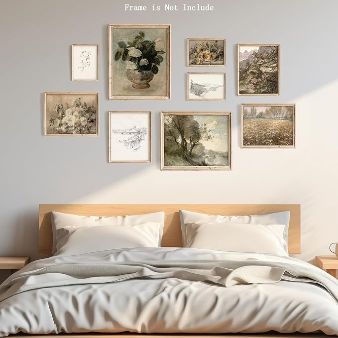 9Pcs Vintage Wall Art Decor Prints Neutral Gallery Farmhouse Wall Decor Nature - Image 5