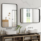30"x22" Black Bathroom Mirror - Image 3