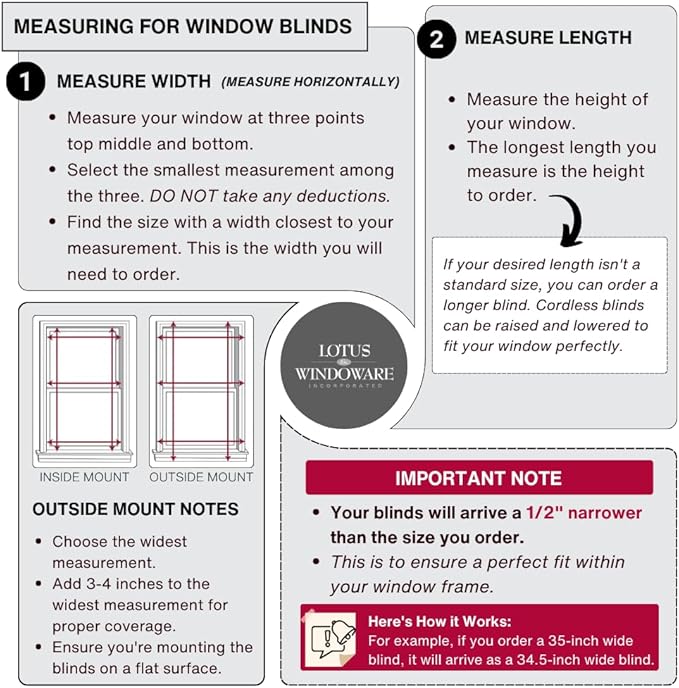 LOTUS & WINDOWARE Cordless Mini Blind, 16.5" Wide x 84" Long - Image 6