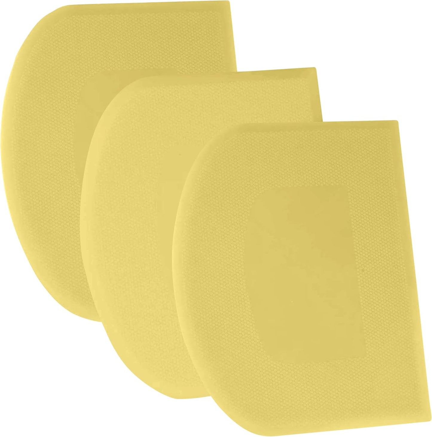 SURDOCA Dough Scraper Bench Scraper - 3P 4.7x3.7" Plastic Flexible Bowl Scraper, Sharp Edge & Angles Cake Scraper. Non-Slip Bakeware Decorating Tools Sculpting & Modeling Tools - Pure Yellow