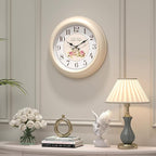 Abdurey Sweet French Rose Style Wall Clock, Battery Operated Silent, Creamy - Image 2