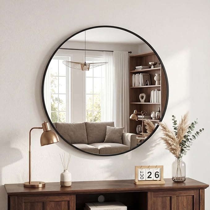 DUMOS 20 Inch Round Wall Mirror, Bathroom Mirror by DumosLifestyle