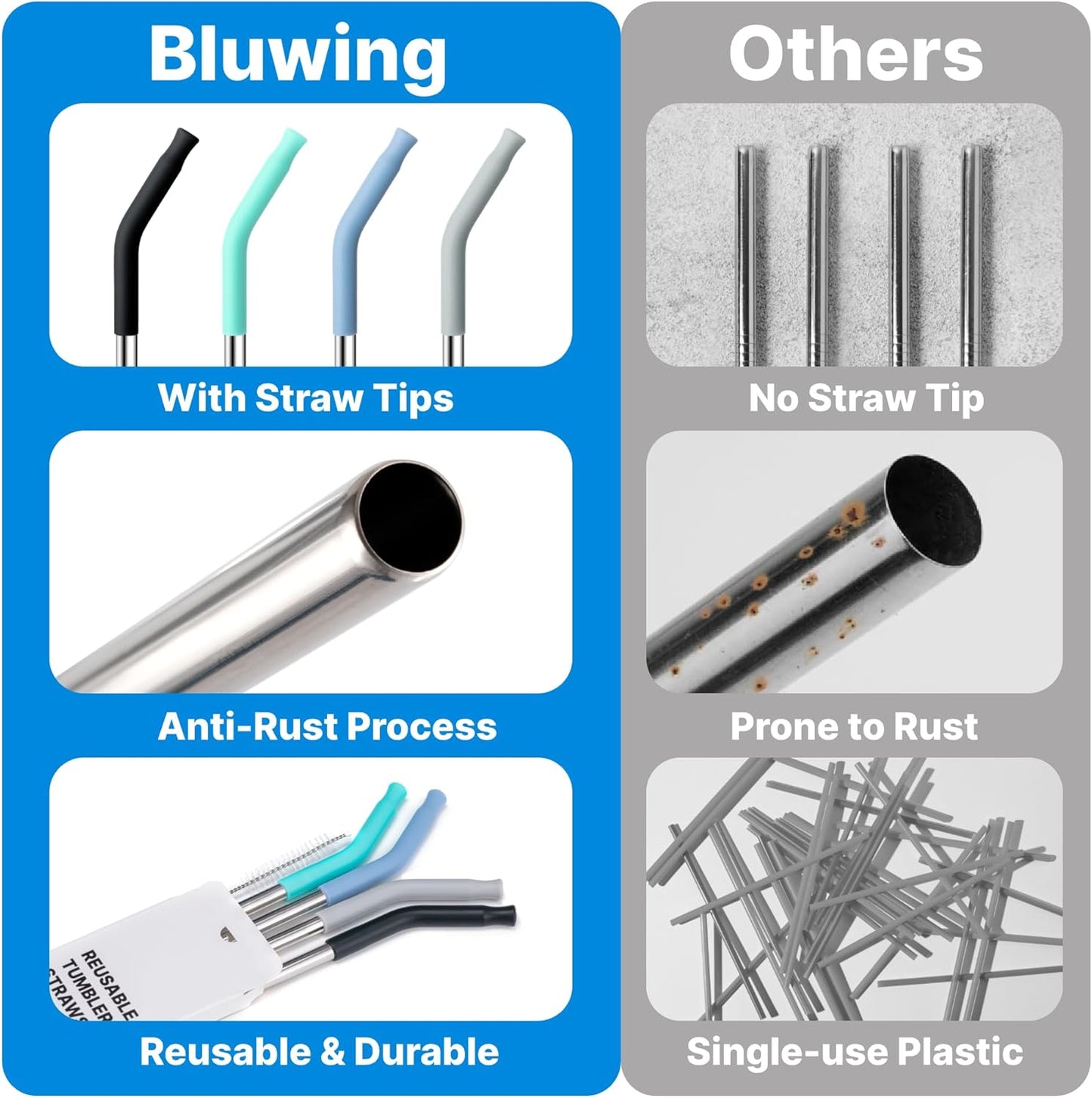 Metal Straws with Silicone Tip for 42 oz YETI Tumbler, 4 Pcs Reusable Stainless Steel Straws for 42 oz YETI, 30oz Stanley Cup(Color 4)