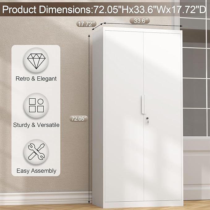 GREATMEET Metal Garage Storage Cabinets, Utility Cabinet - Image 3