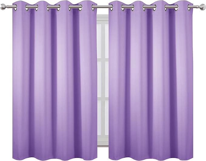 LEMOMO Lavender Blackout Curtains 52 x 54 Inch Length/Set of 2 Curtain - Image 2