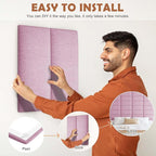 IFNOW Upholstered Wall Mounted Headboard, 3D Soundproof Wall Panels Peel and - Image 4
