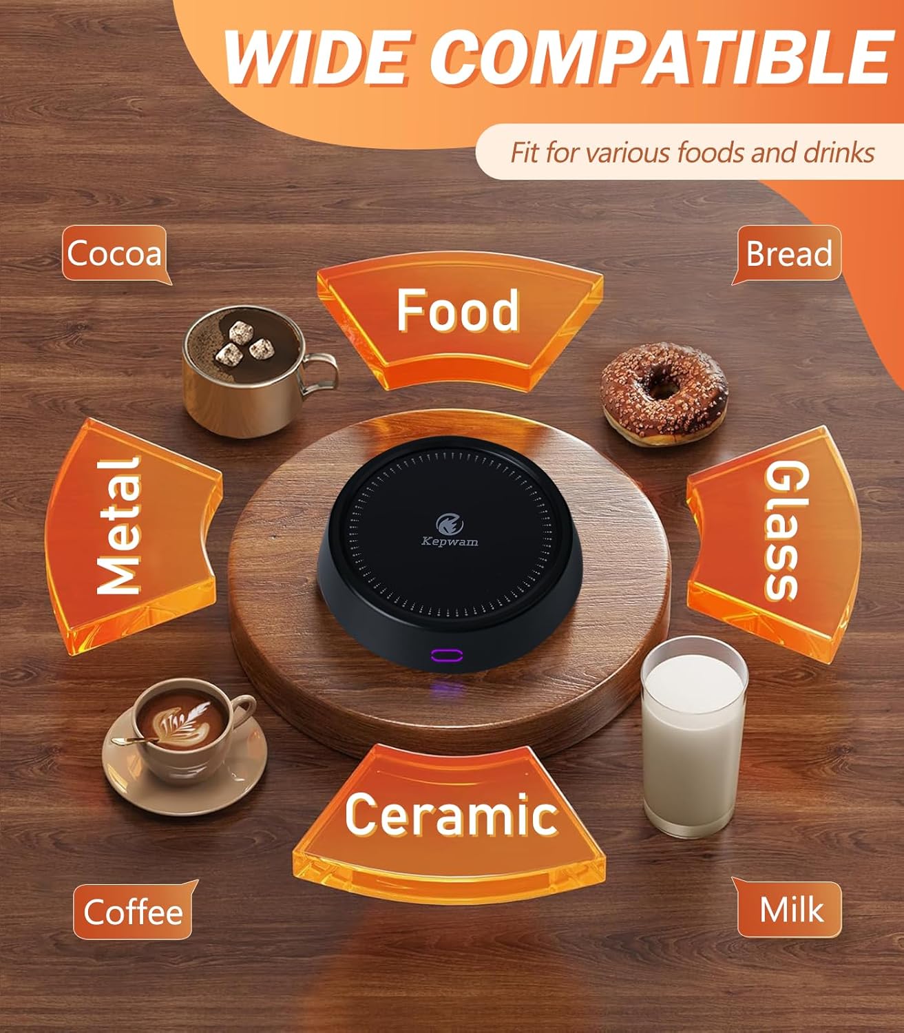 Mug Warmer - 25W Coffee Warmer for Desk Auto Shut Off, 3-Level Temp with Indicator Lights, Smart Candle Warmer Plate, Cup Warmer Heated Coaster for Coffee, Milk, Tea, Safely Use for Office/Home