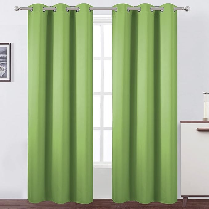 LEMOMO Light Green Thermal Blackout Curtains/38 x 84 Inch/Set of 2 Panels Room by Lemomo
