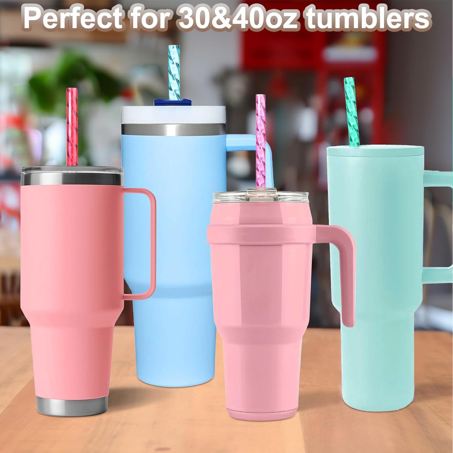 Reusable Straws for Stanley Cup Replacement,12 Inch Plastic Extra Long Straw for 40/30 oz Tumbler,Clear Hard Drinking Straws for Stanley,10mm Large Wide Water Bottle Straw for Stanley Cup Accessories