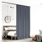 Room Divider Curtains for Ceiling Track Rod, 15 ft Wide x 7 ft Tall, Dark Grey - Image 2