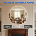 Dorlicecass Round Led Bathroom Mirror- 32" Wavy Vanity Mirror - Image 5