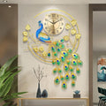 36.6 Inch Large Peacock Wall Clock Non-Ticking Silent, Creative Decorative by FMTADDecorativeWallClocks