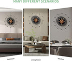 22 Inch Modern Sunburst Wall Clock Battery Operated, Silent Quartz Movement - Image 7
