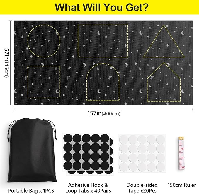 FADOTY 100% Blackout Window Cover Film, Portable Black Out Curtains - Image 4