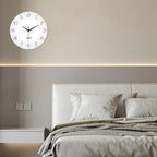 XNM White Simple Glass Wall Clocks Battery Operated 14 Inch Modren Minimalist - Image 4
