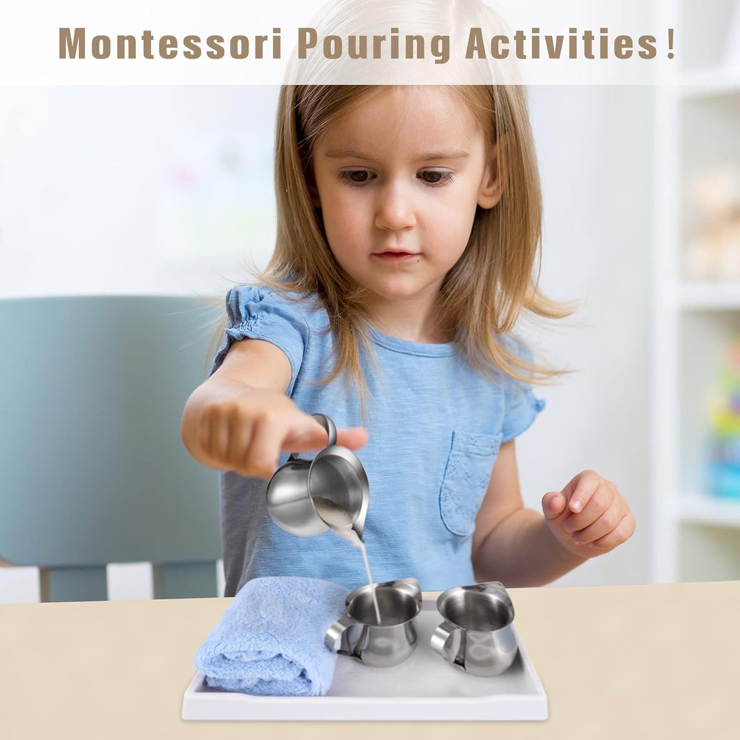 Honeydak 4 Pcs Creamer Frothing Pitcher Bell Container 3 oz Espresso Pouring Cup Mini Stainless Steel Creamer Pourer Mirror Finish Pitcher for Coffee Barista Cappuccino Shop Restaurant Bakery Kitchen