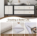 Grasscloth Peel and Stick Wallpaper Beige Gold Wallpaper15.7 x 118" Thick Linen - Image 8