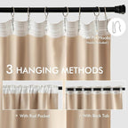 MIULEE Beige Back Tab Blackout Curtains 63 Inch Length 2 Panels Set - Image 3