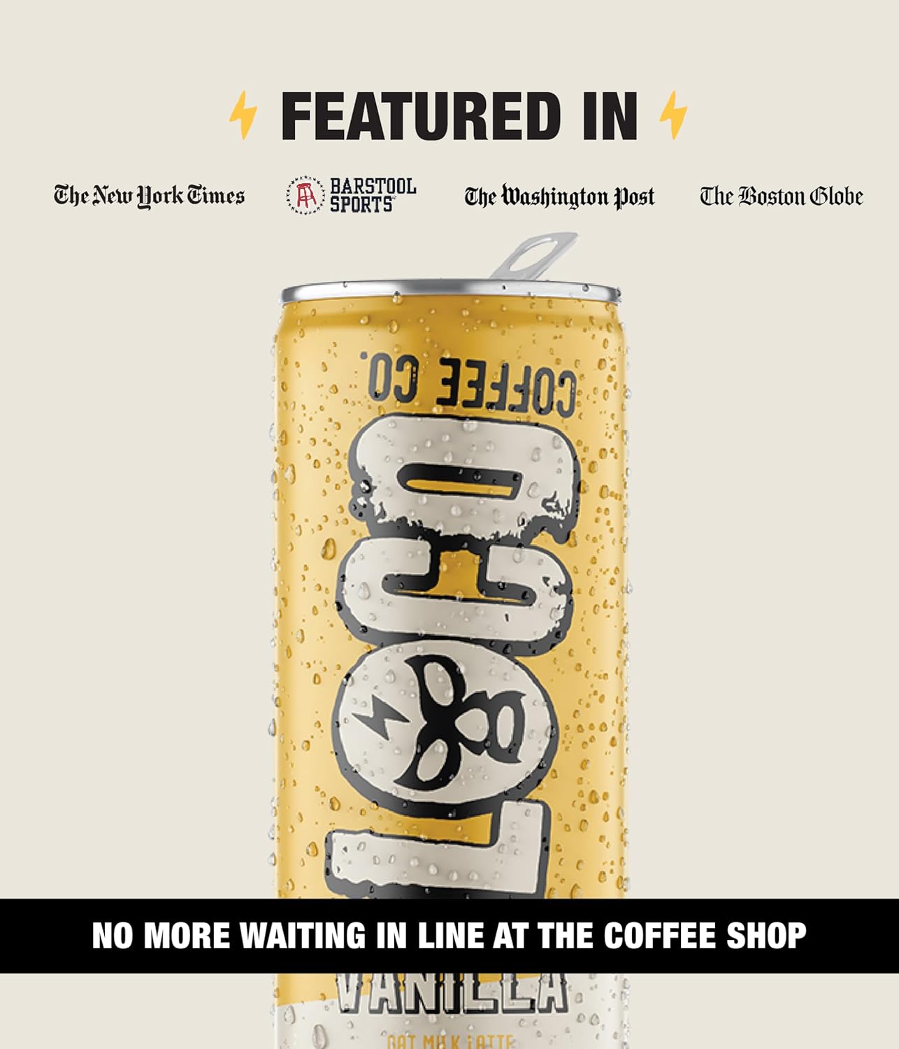 Loco Coffee Vanilla Latte 11 Ounce Can, 12 Count | Zero Sugar, 200mg Caffeine | Gluten Free and Dairy Free | Low Calorie Iced Coffee
