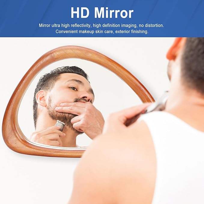 MAGFLERUM Irregular Wall Mirror, 15 * 10 inch Asymmetrical Wood Mirrors - Image 5