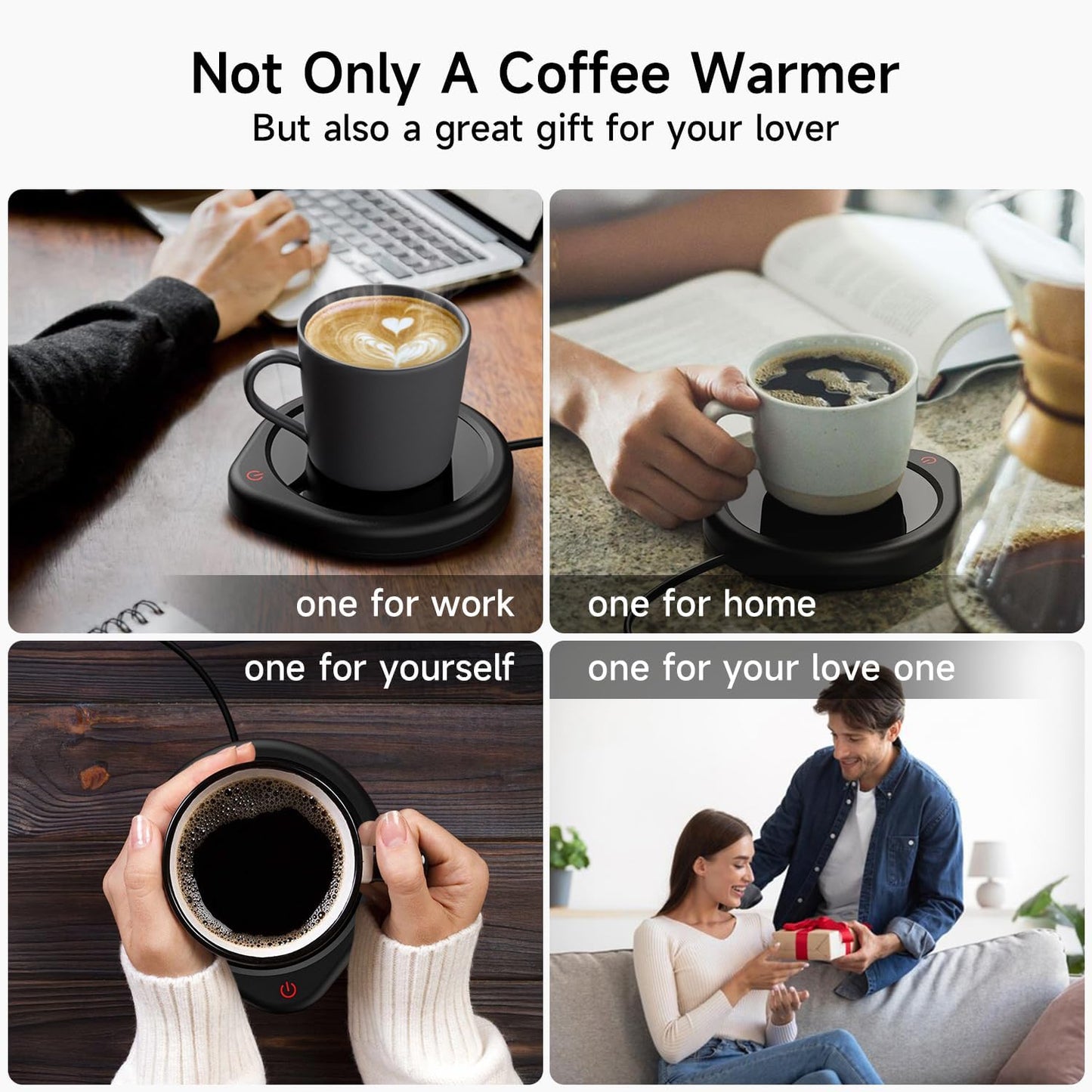 Coffee Mug Warmer, Cup Warmer for Desk with Auto Shut Off Smart Temperature Settings, Electric Beverage Tea Water Milk Heater for All Cups and Mugs, Heating Plate Candle Wax Warmer