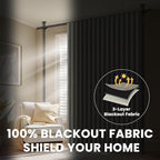 100% Blackout Room Divider Curtains Sets Grey W100 x L96 in 2 Panels No Drill - Image 5