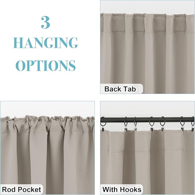 RYB HOME Blackout Curtains for Bedroom, Window Shades Thermal Insulating - Image 2