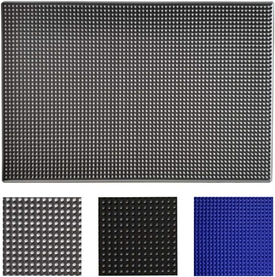 17.7" x 11.8" Rubber Bar Mats, Non-Slip and Anti-Spill Non-Toxic Soft Rubber Mats, Coffee Bars, Bars, Restaurants and Barbers Service Mats, Gray, 2Pack