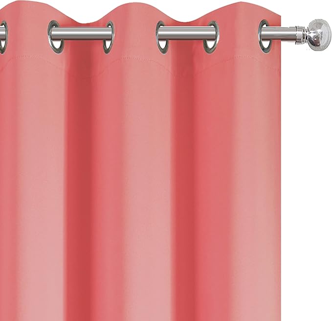 LEMOMO Coral Thermal Blackout Curtains/42 x 72 Inch/Set of 2 Panels Room - Image 7