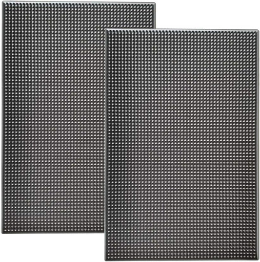 17.7" x 11.8" Rubber Bar Mats, Non-Slip and Anti-Spill Non-Toxic Soft Rubber Mats, Coffee Bars, Bars, Restaurants and Barbers Service Mats, Gray, 2Pack