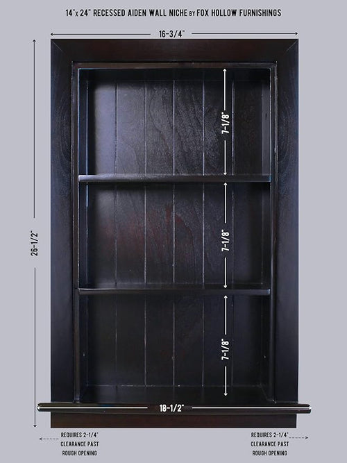 14x24 Aiden Recessed Wall Niche Medicine Cabinet Replacement, in The Wall - Image 2